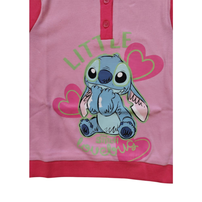 Pijamale copii, 100% bumbac, fosforescente, roz, Happy, Stitch [3]