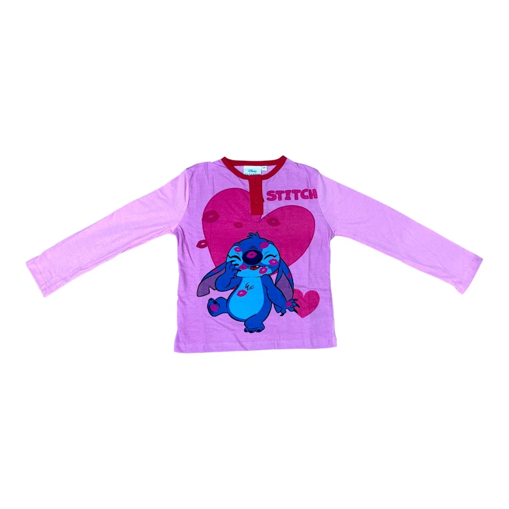 Pijamale copii, 100% bumbac, roz, Hero, Stitch [2]