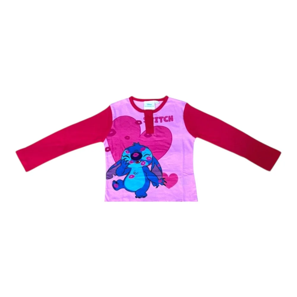 Pijamale copii, 100% bumbac, roz, Hero, Stitch, Disney [2]