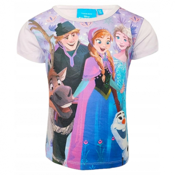Pijamale copii cu maneca scurta, 100% bumbac, multicolor, Happy Days, Frozen [2]