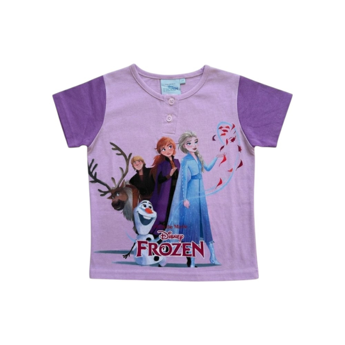 Pijamale copii, mânecă scurtă, 100% bumbac, mov, Hero, Frozen [2]