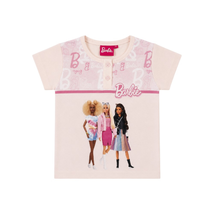Pijamale copii, mânecă scurtă, 100% bumbac, roz, Hero, Barbie [2]