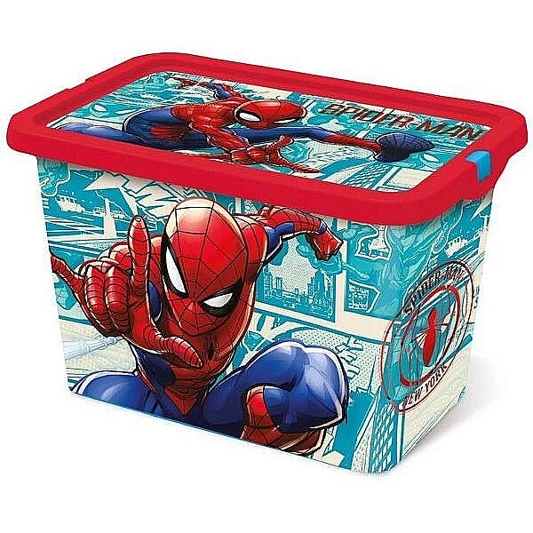 Cutie pentru depozitarea jucăriilor Stor, model Spider-Man, cu capac, 7l, multicolor, 18.5x19.2x28.7 cm [1]