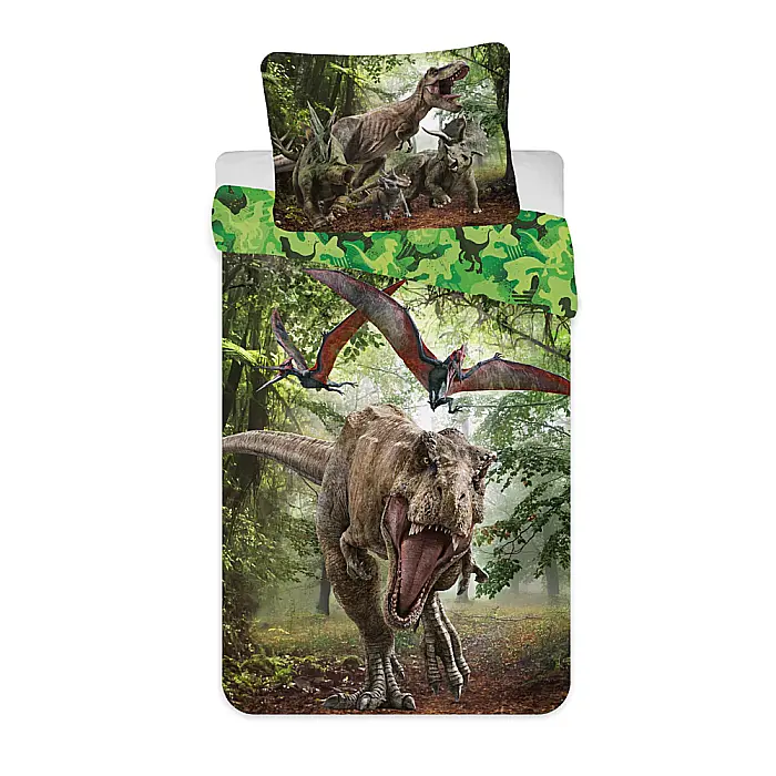 Set lenjerie pat copii, multicolor, 2 piese, 140×200 cm, 70×90, Jurassic World, JW 425 [1]