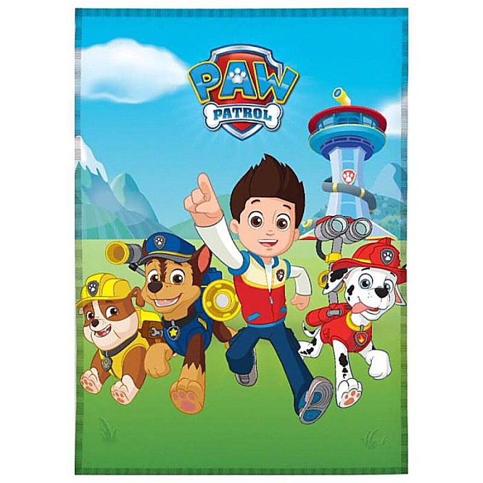 Păturică bebe Paw Patrol Funday, 100x140cm, albastru cu roșu [1]