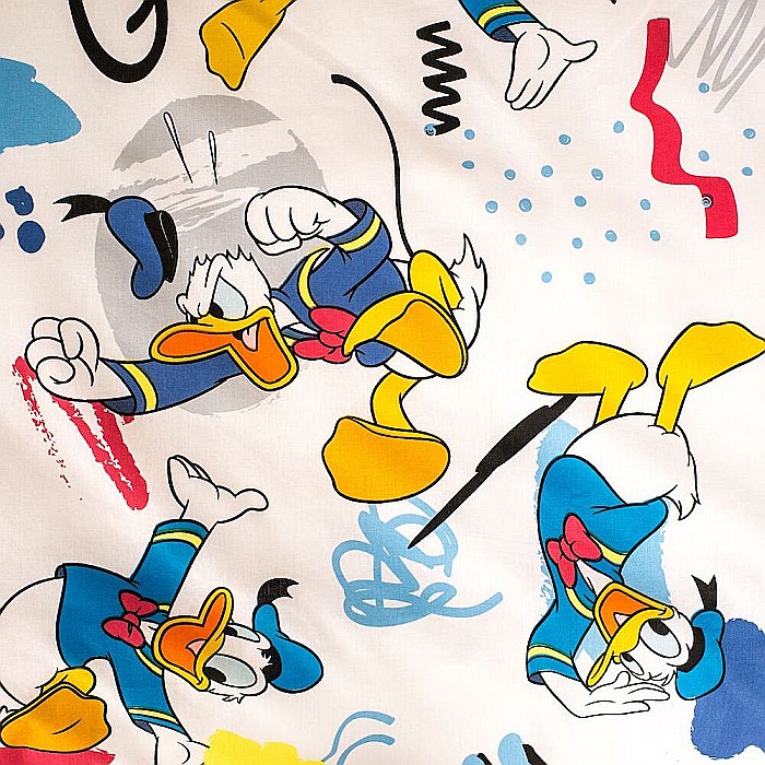 Set lenjerie pat copii, multicolor, 2 piese, 100% bumbac, 140×200 cm, 70×90, Donald Duck, Disney, 03 [2]