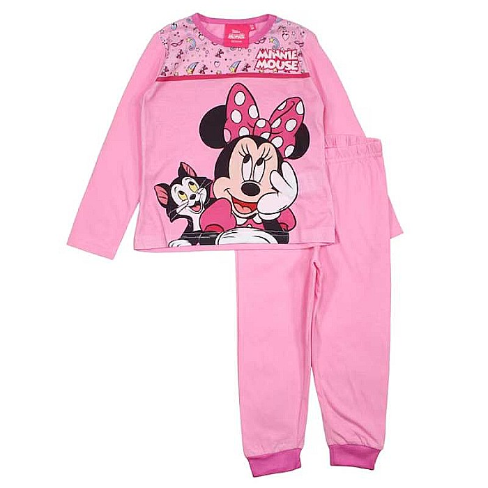 Pijamale copii cu mânecă lungă, 100% bumbac, roz, Smile, Minnie Mouse [1]