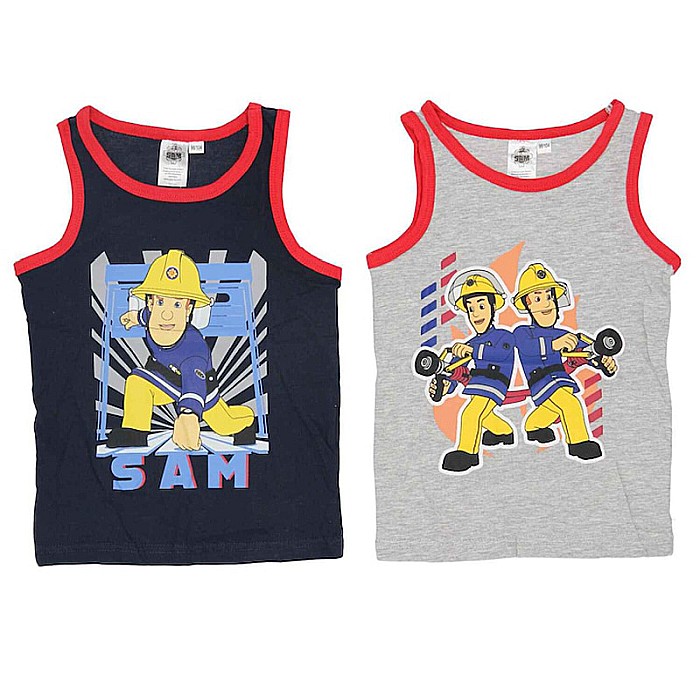 Set două maiouri multicolor, 100% bumbac, Fireman Sam [1]