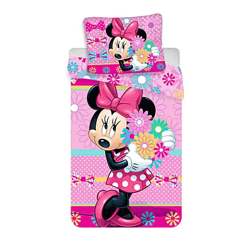 Set lenjerie pat copii, 100% bumbac, multicolor, 2 piese, 140×200 cm, 70×90, Minnie Mouse, Disney [1]