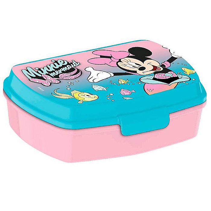 Set cutie sandwich plastic fără BPA și sticlă apă din aluminiu, 400 ml, multicolor, Minnie Mouse, Disney [2]