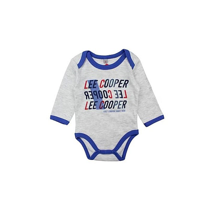 Set două body-uri copii, 100% bumbac, gri/albastru, East London, Lee Cooper [2]