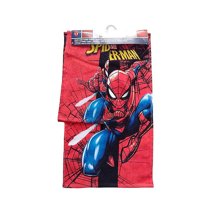 Set două prosoape pentru mâini și față, 30x30 cm și 30x50 cm, 100% bumbac, multicolor, Spiderman [1]