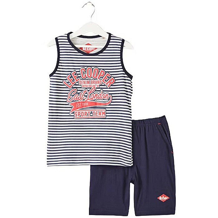 Pijamale copii, gri, cu buzunare laterale, 100% bumbac, Lee Cooper [1]