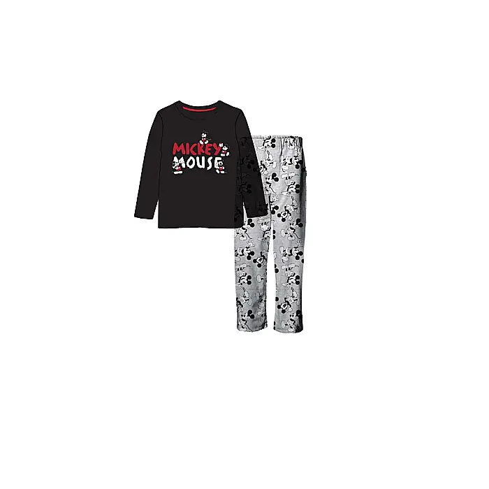 Pijama copii, cu mânecă lungă, 100% bumbac, negru/gri, Mickey Mouse, Disney [1]