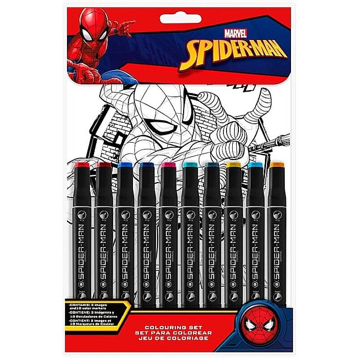 Set de colorat și desenat, 2 planșe pentru desenat și 10 carioci, Spiderman [1]