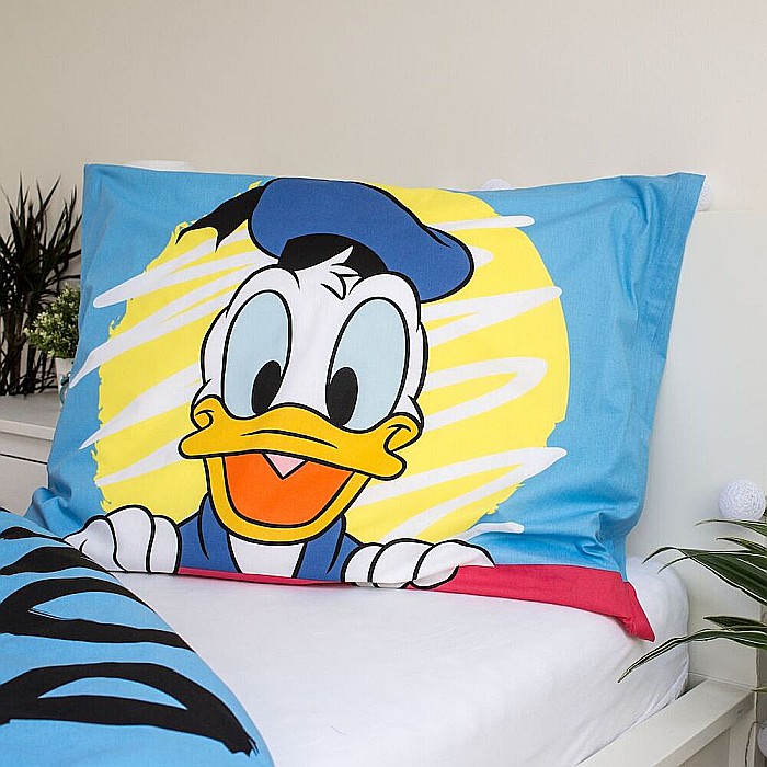 Set lenjerie pat copii, multicolor, 2 piese, 100% bumbac, 140×200 cm, 70×90, Donald Duck, Disney, 03 [4]