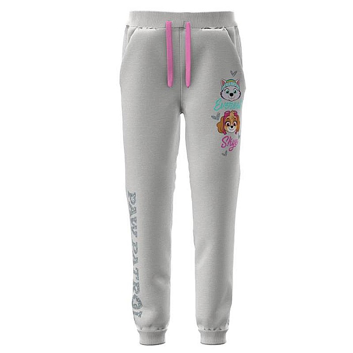 Pantaloni trening fete, gri, 100% bumbac, buzunare laterale, Paw Patrol [1]