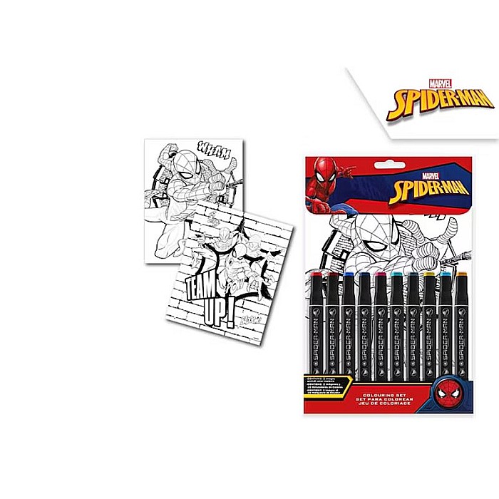 Set de colorat și desenat, 2 planșe pentru desenat și 10 carioci, Spiderman [2]