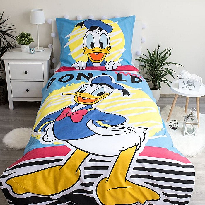 Set lenjerie pat copii, multicolor, 2 piese, 100% bumbac, 140×200 cm, 70×90, Donald Duck, Disney, 03 [5]
