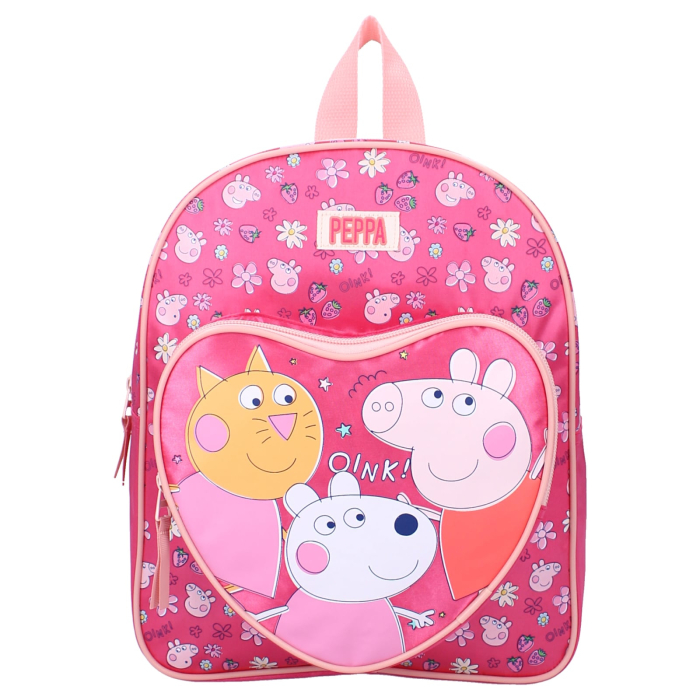 Rucsac cu două compartimente, 35x25x11 cm, bretele ajustabile și întărite, roz, Happy, Peppa Pig [2]