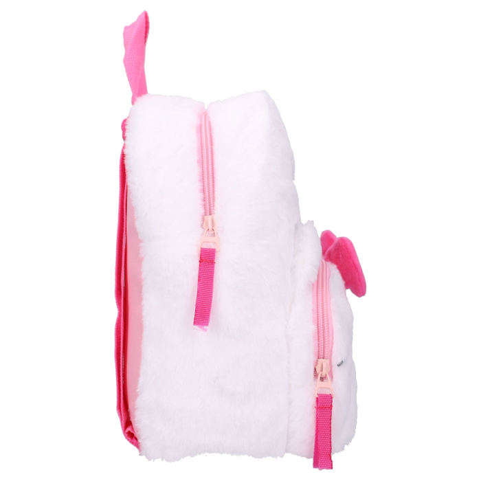 Rucsac din pluș, cu două compartimente, 26x21x11 cm, alb, Happy, Hello Kitty [4]