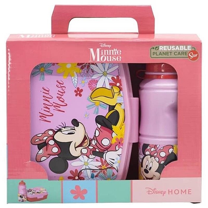 Set cutie sandwich și sticlă pentru lichide, 400 ml, multicolor, Spring Look, Minnie Mouse, Disney [1]