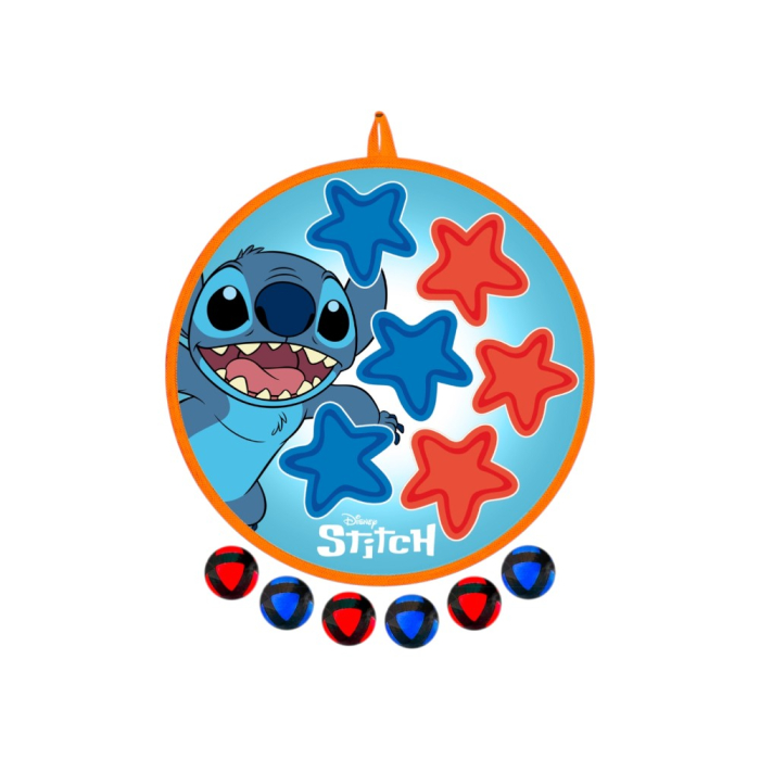 Set placă țintă cu 6 bile lipicioase pentru copii, cu două fețe, multicolor, Stitch [3]