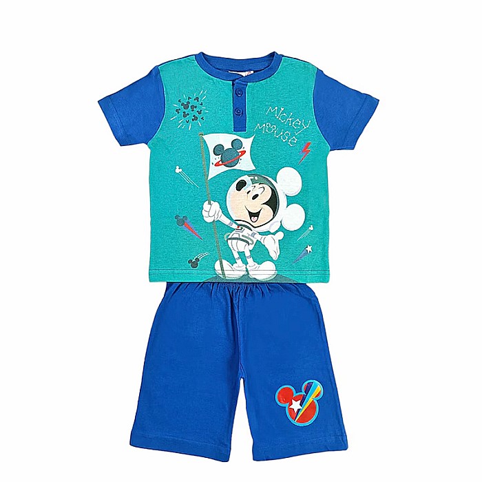 Pijamale copii cu mânecă scurtă, 100% bumbac, multicolor, Astronaut, Mickey Mouse, Disney [1]