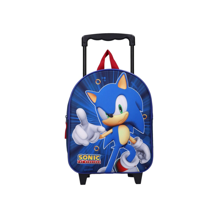 Troler 3D, cu un compartiment, 32x26x11 cm, bretele ajustabile și întărite, albastru, Happy, Sonic [2]