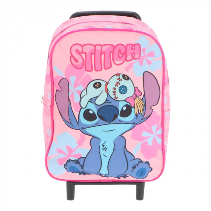 Troler prescolari, 31x24x10 cm, roz, cu bretele ajustabile, Stitch [1]