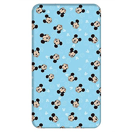 Cearceafuri de pat - Cearceaf cu margini elastice, multicolor, 100% bumbac, 90 x 200 cm, Blue, Mickey Mouse