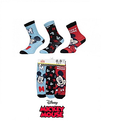 Sosete - Set 3 perechi sosete băieti, albastru/negru/roșu Disney, Mickey Mouse