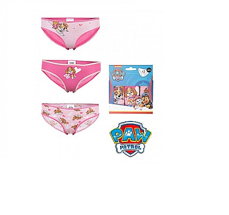 Chiloti si boxeri - Set 3 chiloței pentru fete, 100 % bumbac, multicolor, Paw Patrol