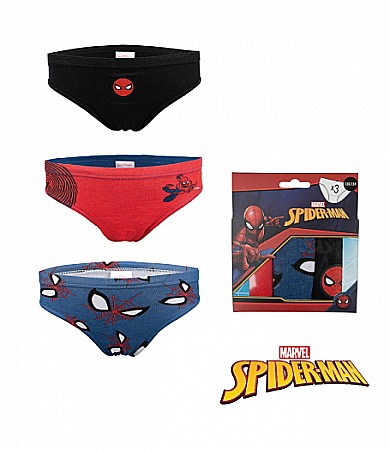 Chiloti si boxeri - Set 3 chiloței pentru băieți, 100 % bumbac, multicolor, Spiderman