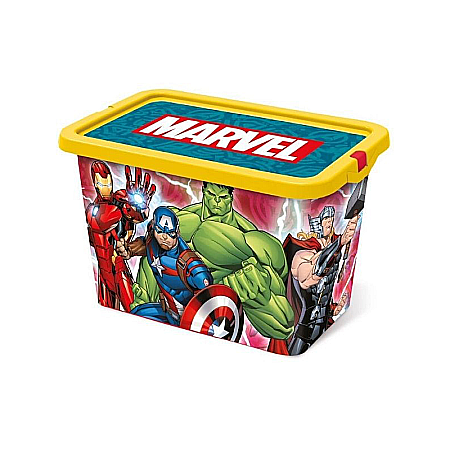 Cutie pentru depozitarea jucăriilor, Avengers, cu capac, 7 l, multicolor, 18.5x19.2x28.7 cm