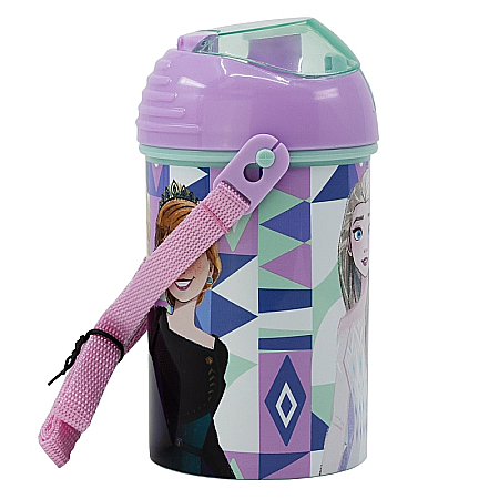 Sticlă plastic, Frozen Ice Magic, cu pai și capac, 450 ml [1]