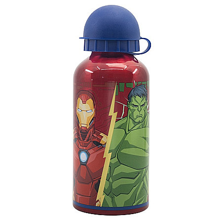 Sticle - Sticlă de apă, pentru copii, din aluminiu, cu model Avengers, 400 ml
