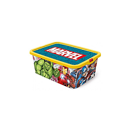 Cutie pentru depozitarea jucăriilor, Avengers, cu capac, 13 l, multicolor, 15x28.7x38.7 cm