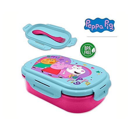 Cutie sandviș cu tacâmuri, fără BPA, 21x14x6 cm, Peppa Pig, Multicolor [1]