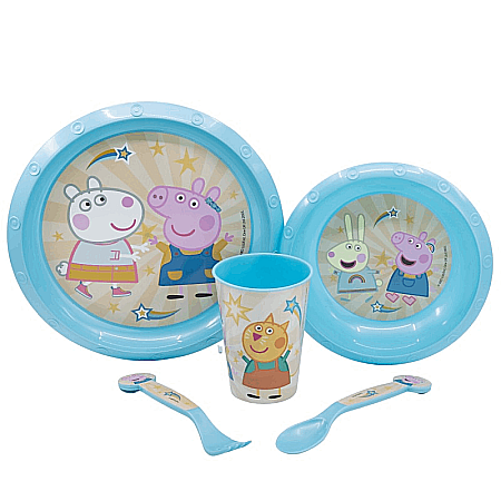 Set 5 piese pentru servit masă, plastic, fără BPA, multicolor, Core, Peppa Pig [1]