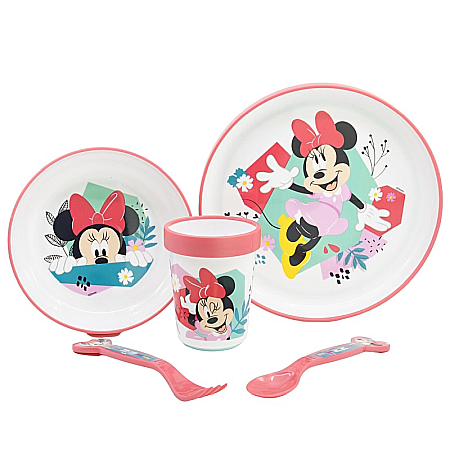 Set veselă 5 piese, anti-alunecare, fără BPA, compatibil la microunde, Being, Minnie Mouse [1]