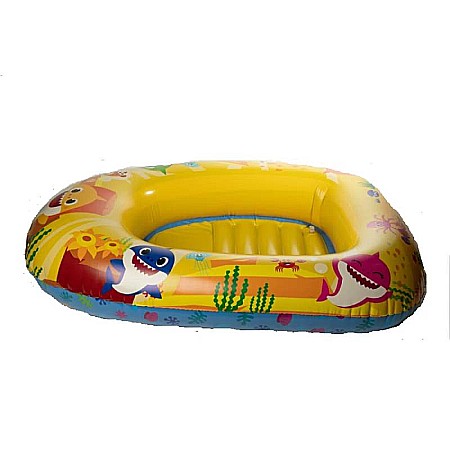 De vara - Barcă gonflabilă pentru copii, 3-6 ani, galbenă, 100 x 70 cm Baby Shark