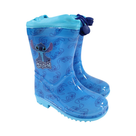 Cizme - Cizme de ploaie cu șnur, albastru, Happy, Stitch