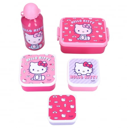 Cutie sandwich multicolor, fara BPA, cu garnitura si inchidere ermetica, 16x13x5 cm, Hello Kitty [5]