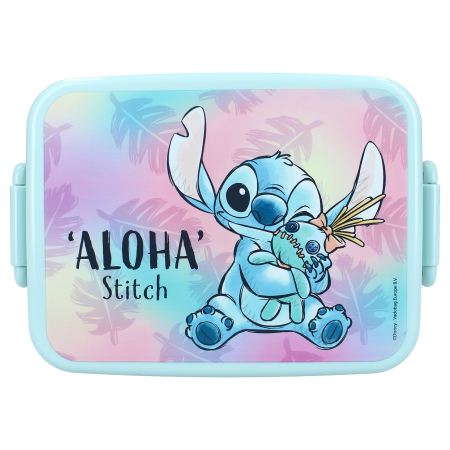 Cutii sandwich - Cutie sandwich multicolor, fara BPA, cu garnitura si inchidere ermetica, 16x13x5 cm, Stitch, Disney