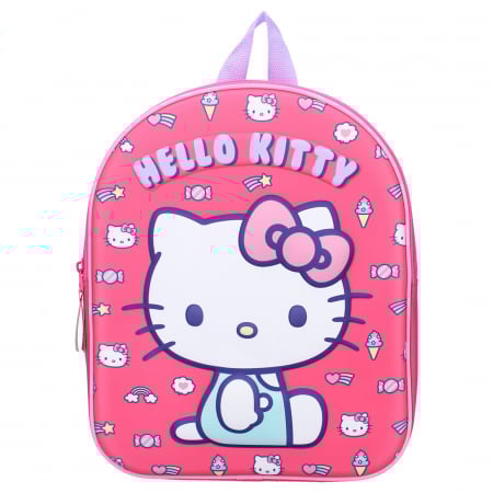 Ghiozdan copii 3D, 32x26x11 cm, cu un compartiment, multicolor, bretele ergonomice, intarite si ajustabile, Another Dimension Hello Kitty [3]