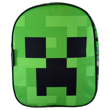 Ghiozdane si rucsacuri - Ghiozdan gradinita, 26x22x10 cm, bretele ajustabile si intarite, verde, Happy, Minecraft