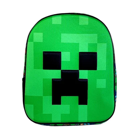 Ghiozdane si rucsacuri - Ghiozdan grădiniță, 3D, 30x24x10 cm, bretele ajustabile și întărite, verde, Happy, Minecraft