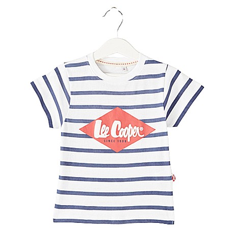 Tricouri - Tricou copii, 100% bumbac, albastru/alb, Lee Cooper