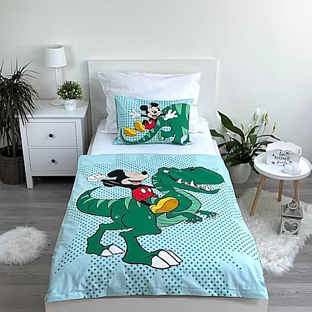 Set lenjerie pat copii, 100% bumbac, multicolor, 2 piese, 100×135 cm, 40×60, Mickey Mouse, mm327